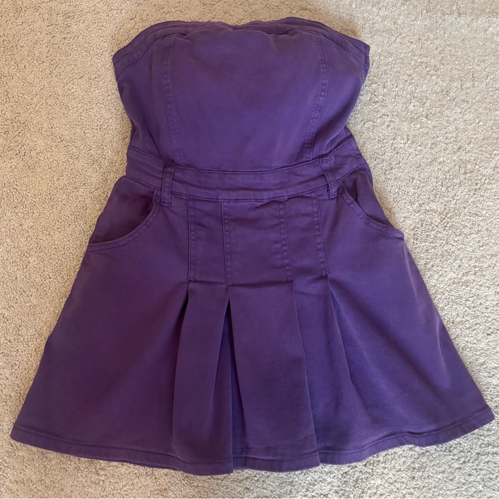 Purple Strapless Mini Dress